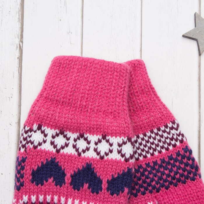 Варежки с подкладом молодёжные "Люба", размер 18 (р-р произв. 9), цвет фуксия 59000