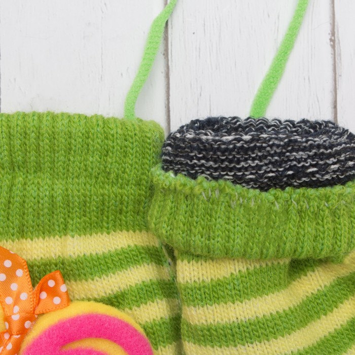 Варежки с подкладом детские "Леденец", размер 14 (р-р произв. 7), цвет салатовый 58897