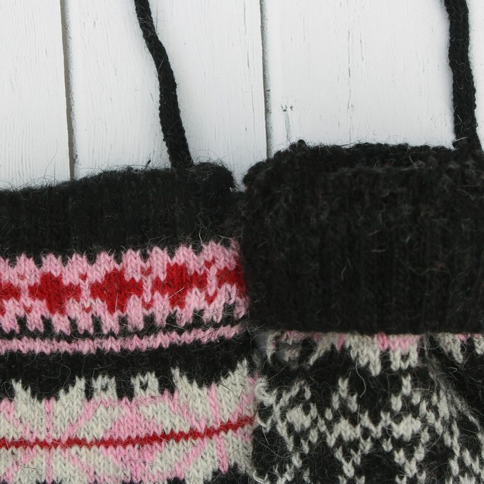 Варежки детские "Снежинка", размер 14 (р-р произв. 7), цвет чёрный 65524