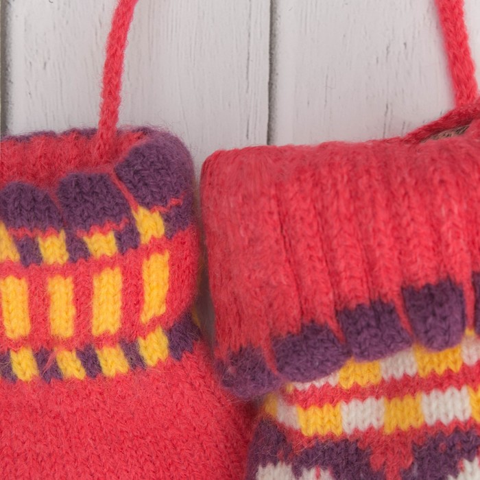 Варежки детские "Любовь", размер 16 (р-р произв. 8), цвет красный 65545