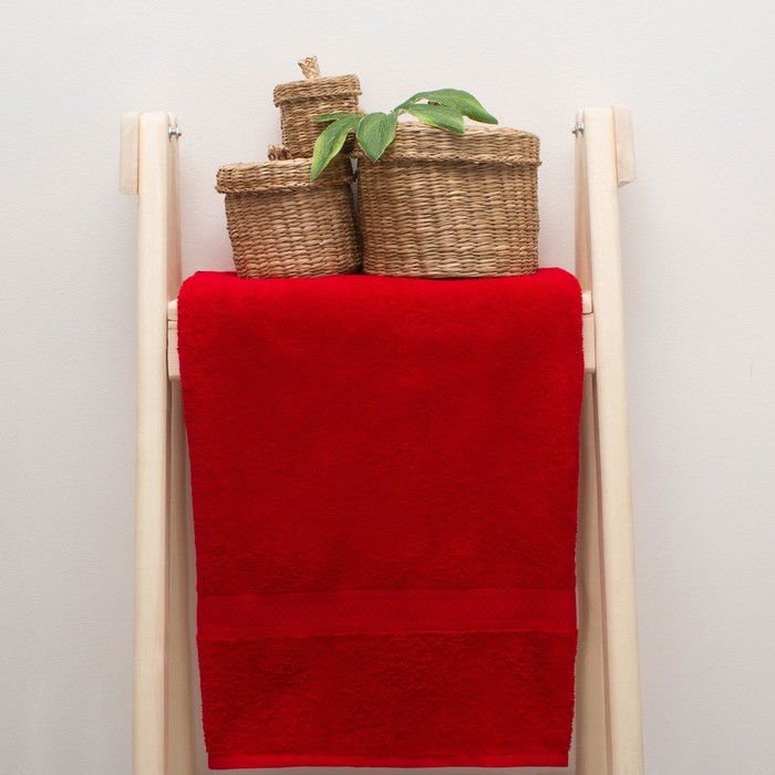 Полотенце махровое "Grace"  50х90 см, цв.красный 360 гр/м2, 100% хлопок