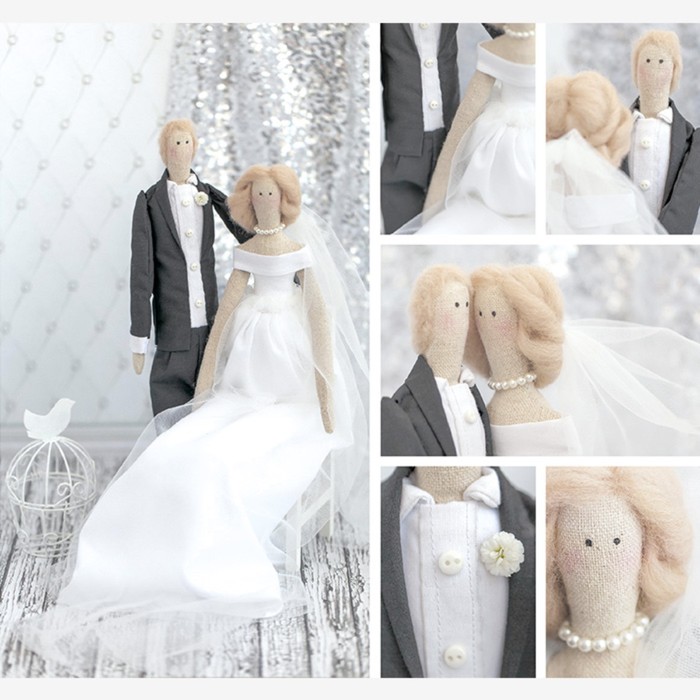 Свадебные куклы Mr&Mrs, набор для шитья, 18 × 22 × 3,6 см