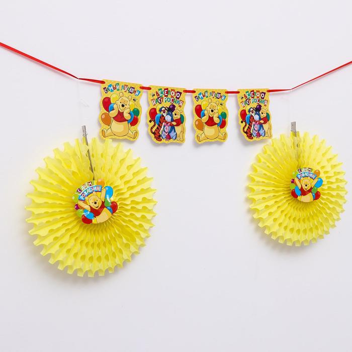 Набор для украшения "С Днем Рождения!" Медвежонок Винни и его друзья (2 фанта 30см+бонус)