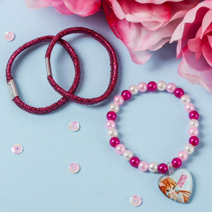 Набор браслет, резинка 2 шт. "Самая классная", Феи Винкс: Блум