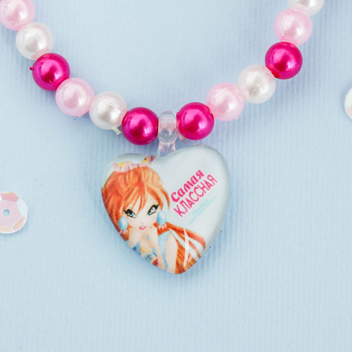 Набор браслет, резинка 2 шт. "Самая классная", Феи Винкс: Блум