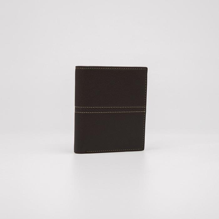 Портмоне мужское, 2 отдела, для карт, цвет кофе