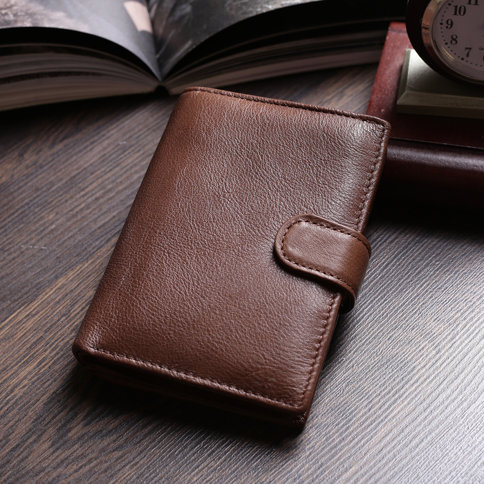 Портмоне мужское 2 в 1 (автодокументы), 2 отдела, для карт, для монет, цвет кофе