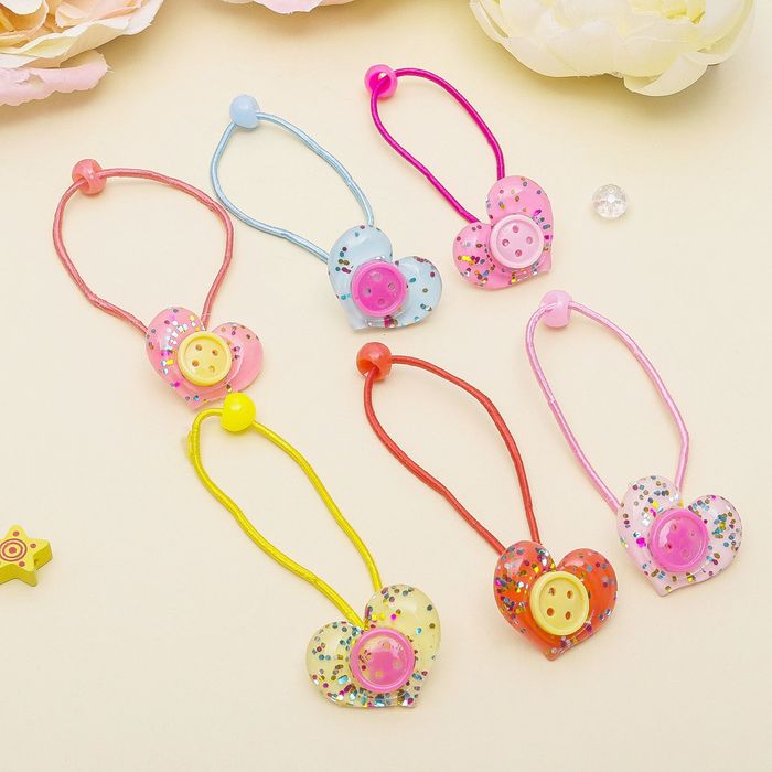 Резинка для волос "Блёстка" сердечко