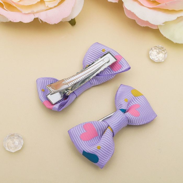 Зажим для волос "Бантик" 4,5 см сердце