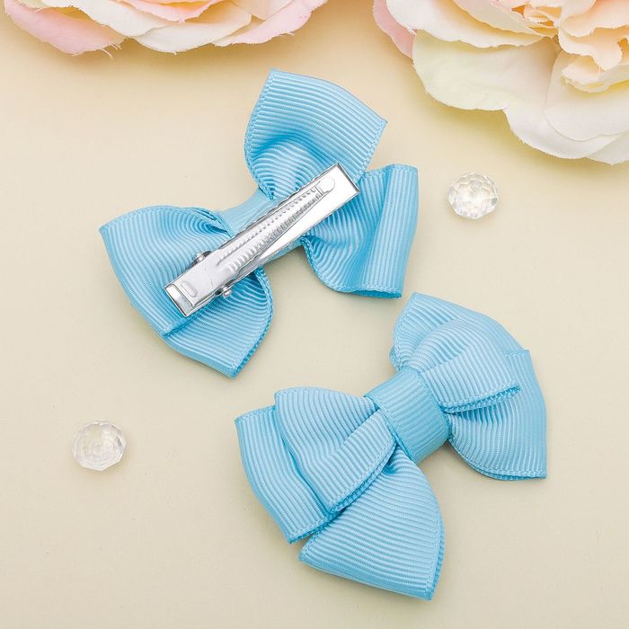 Зажим для волос "Бантик" 6 см цветной