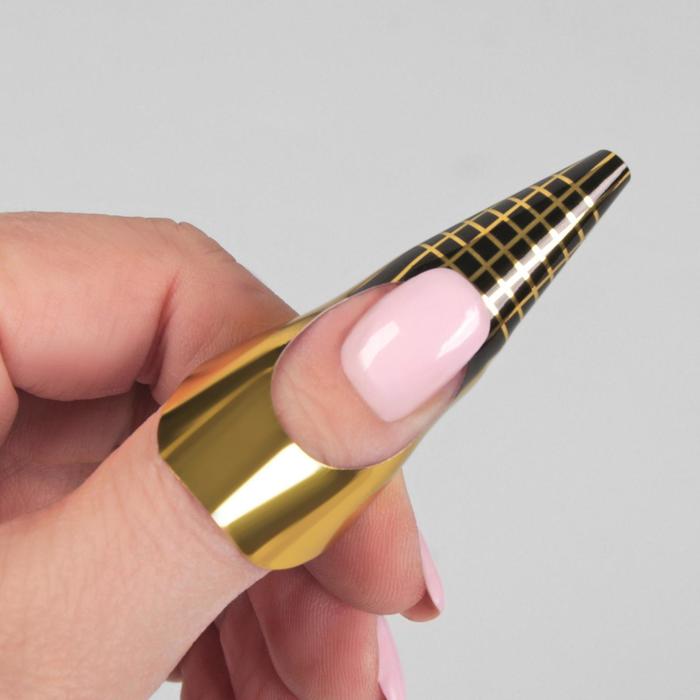 Формы для наращивания ногтей, 10 шт, цвет золотой