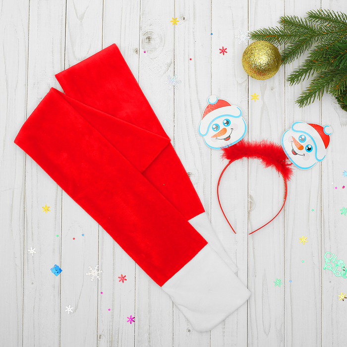 Карнавальный набор детский "Снежик": ободок, шарф