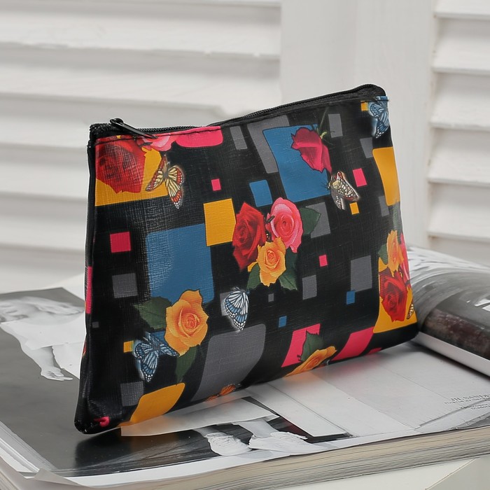 Косметичка простая «Стиль», отдел на молнии, цвет чёрный