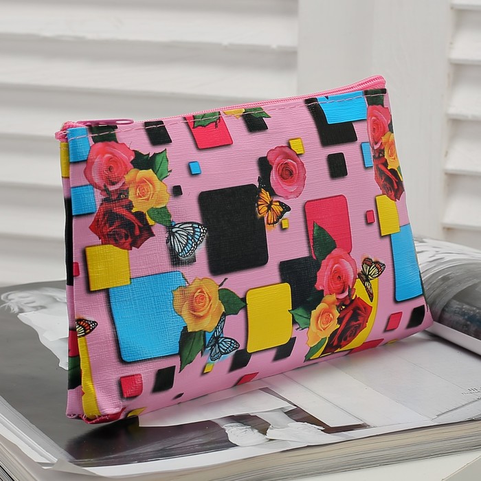 Косметичка простая «Стиль», отдел на молнии, цвет розовый