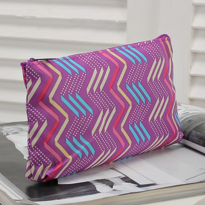 Косметичка простая, отдел на молнии, цвет фиолетовый