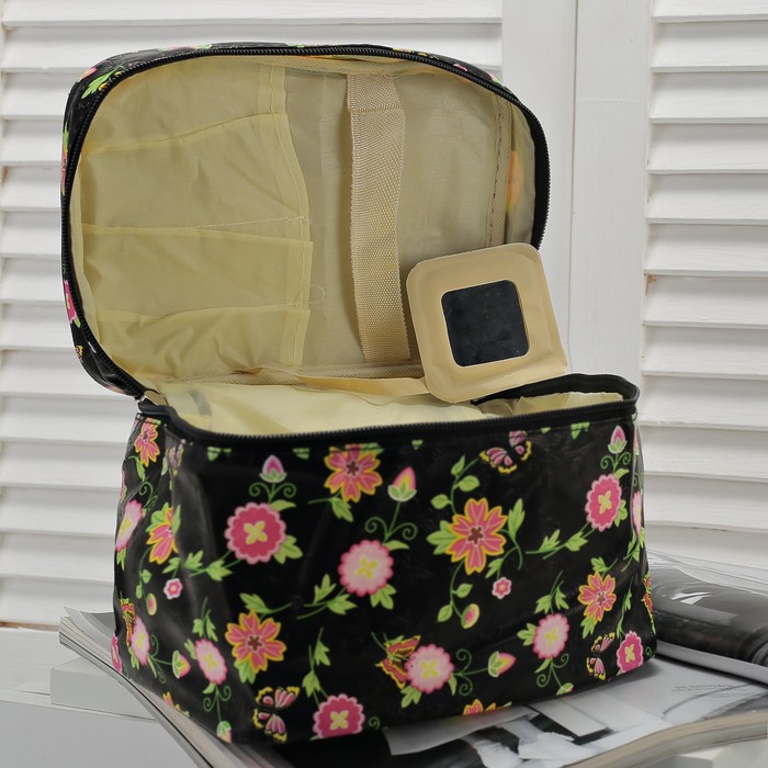 Косметичка-сундук «Фантазия», отдел на молнии, цвет чёрный