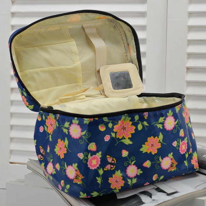 Косметичка-сундук «Фантазия», отдел на молнии, цвет синий