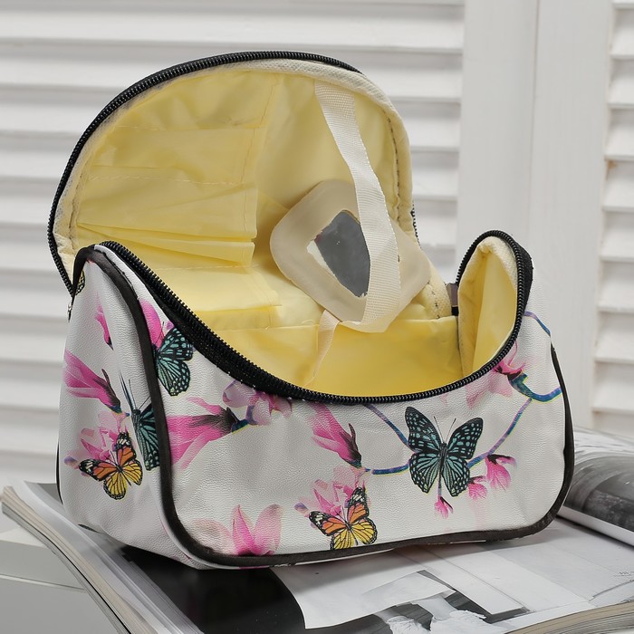 Косметичка-сумка, отдел на молнии, цвет белый