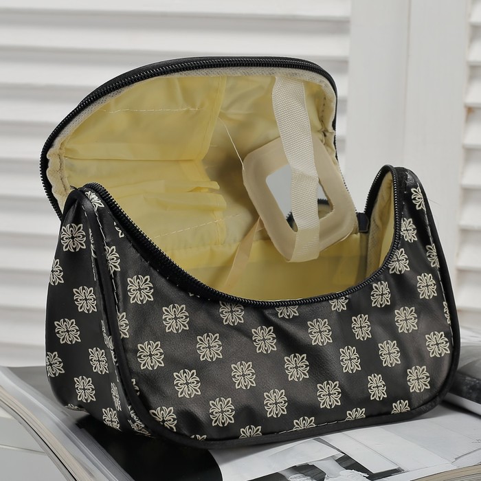 Косметичка-сумочка, отдел на молнии, цвет чёрный