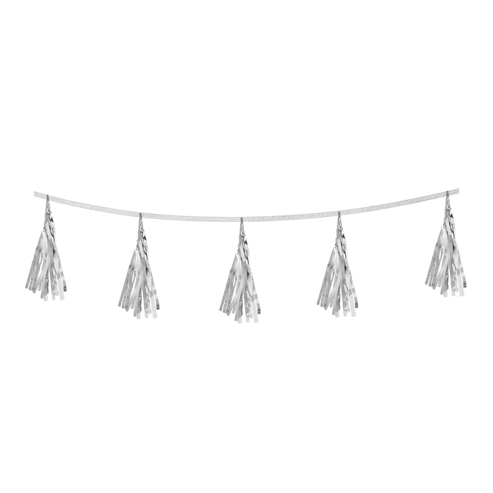 Декор тассел "Кисточки" в наборе 5 штук, цвет серебро