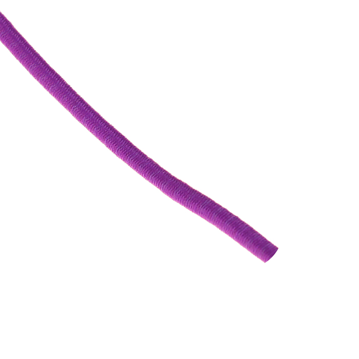 Шнурки для обуви круглые, эластичные с фиксатором, d=3мм, 100см, цвет фиолетовый