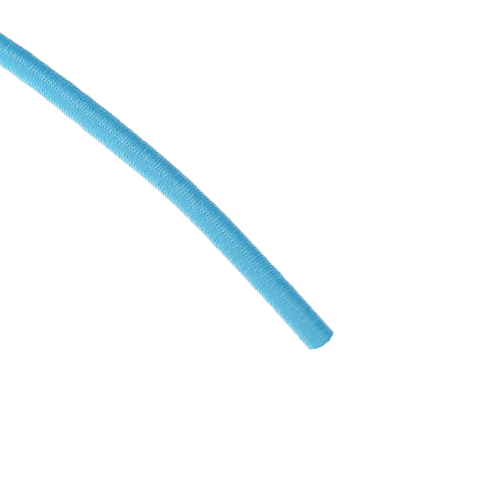 Шнурки для обуви круглые, эластичные с фиксатором, d=3мм, 100см, цвет голубой