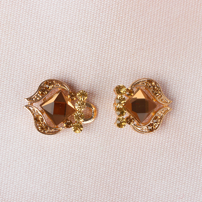 Декоративная застёжка «Стразы», 5х2,2см, цвет золотой