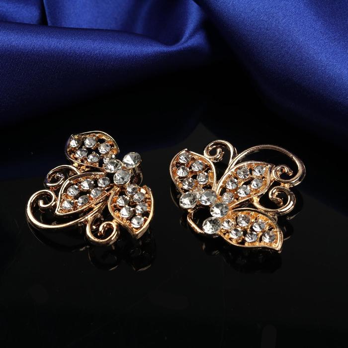 Декоративная застёжка «Цветок», 6х4см, цвет золотой