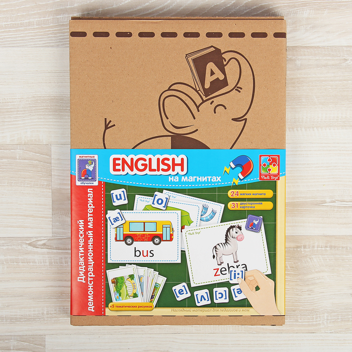 Обучающие карточки "Дидактический материал с магнитами English"