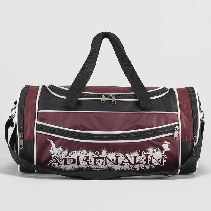 Сумка спортивная "Улыбка", 1 отдел на молнии, 3 наружных кармана, цвет чёрный/бордовый