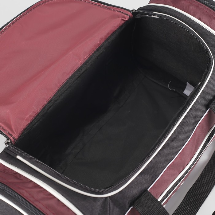 Сумка спортивная "Улыбка", 1 отдел на молнии, 3 наружных кармана, цвет чёрный/бордовый