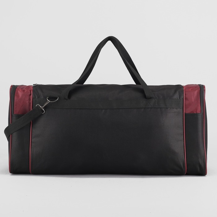 Сумка спортивная "Модуль", отдел на молнии, 3 наружных кармана, цвет чёрный/бордовый