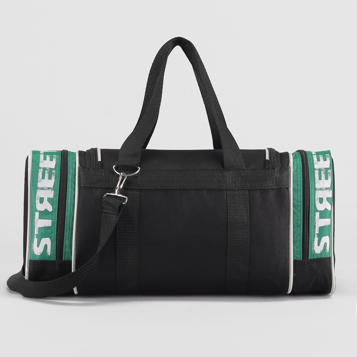 Сумка спорт "Спорт-Кеттлер"-4, 40*20*21, 1 отд на молнии, 3 н/кармана, черный/зеленый