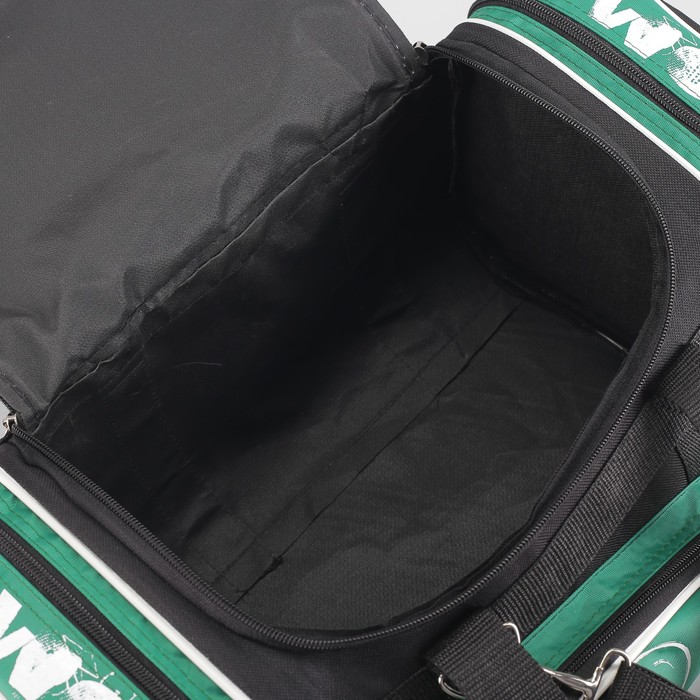 Сумка спорт "Спорт-Кеттлер"-4, 40*20*21, 1 отд на молнии, 3 н/кармана, черный/зеленый