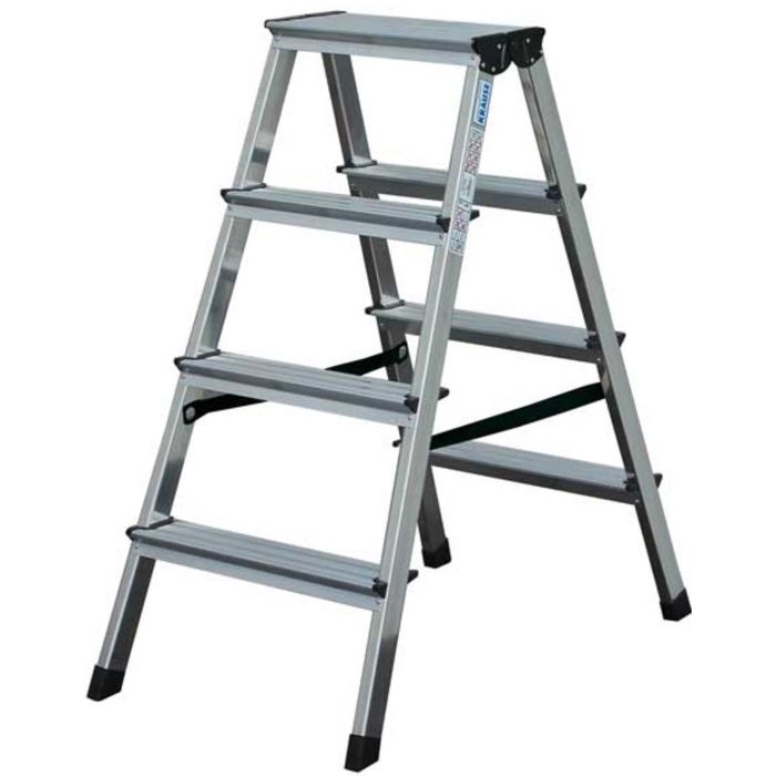 Стремянка KRAUSE MONTO DOPPLO, двухсторонняя, рабочая высота 2.65 м, 4 ступени, черная