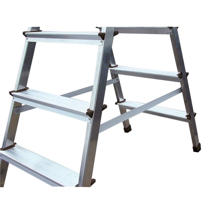 Стремянка KRAUSE MONTO DOPPLO, двухсторонняя, рабочая высота 2.86 м, 5 ступеней, черная