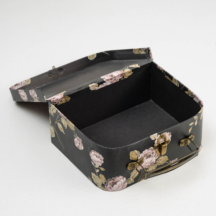 Набор коробок 3в1 "Цветы", чёрный, 30 х 22 х 10 - 20 х 16 х 8 см