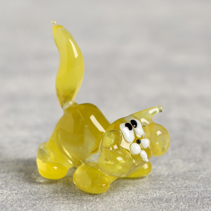 Сувенир стекло миди "Кот шар"  3х3х3 см МИКС