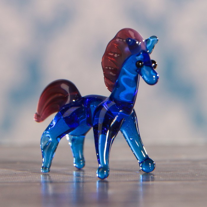 Сувенир стекло микро "Лошадь" 3х2х1 см МИКС