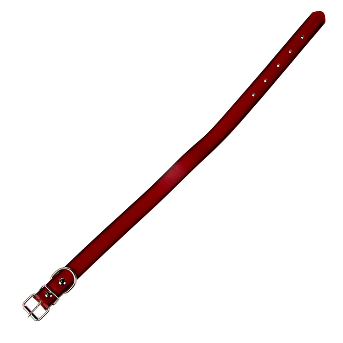 Ошейник из высококачественной искусственной кожи с подкладом "под кожу", 44х2 см, красный
