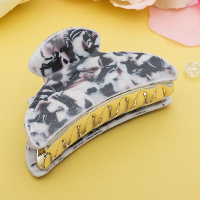 Краб для волос "Мурано" 9 см серый