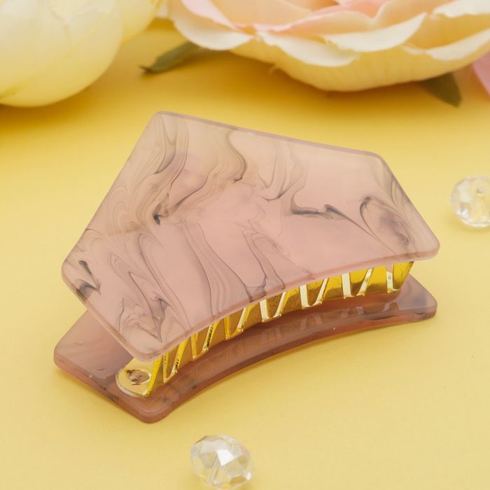 Краб для волос "Версаль" 6 см дуга розовый