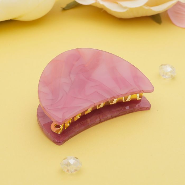 Краб для волос "Версаль" 6 см овал розовый