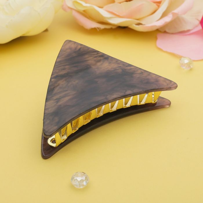 Краб для волос "Версаль" 9 см треугольник фиолет