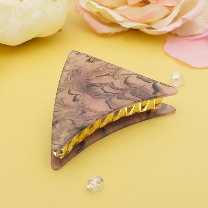 Краб для волос "Версаль" 9 см треугольник розовый