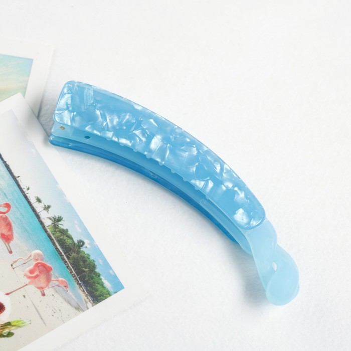 Банан для волос "Хризантема" 10 см, голубой