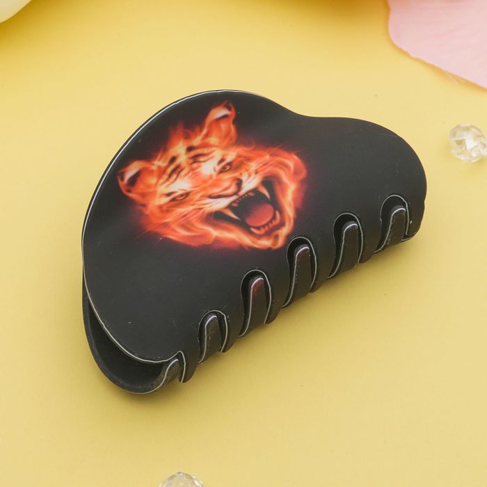 Краб для волос "Огненный" 8 см, тигр