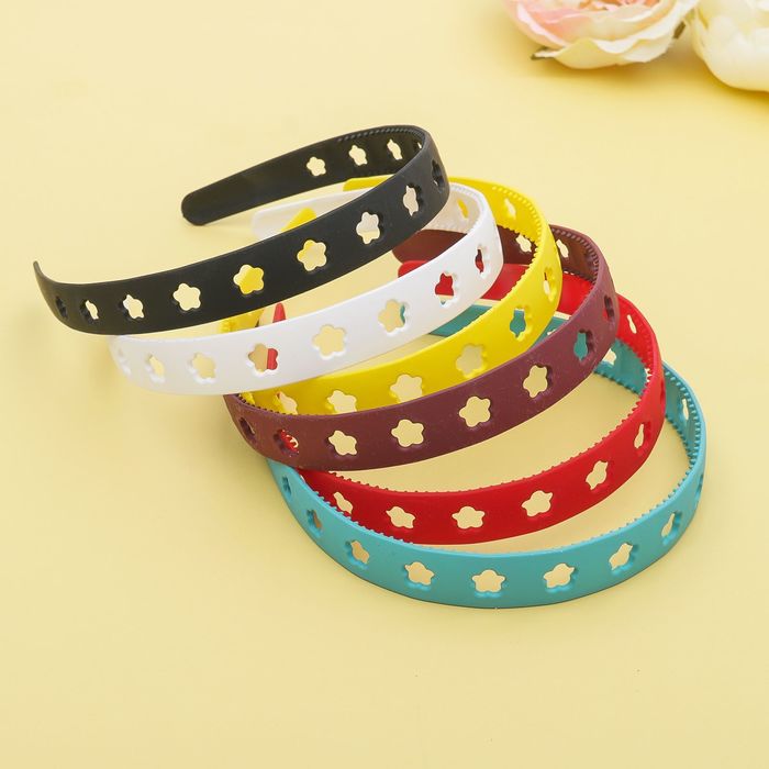 Ободок для волос "Концепт" 2 см, цветочки, матовый, микс