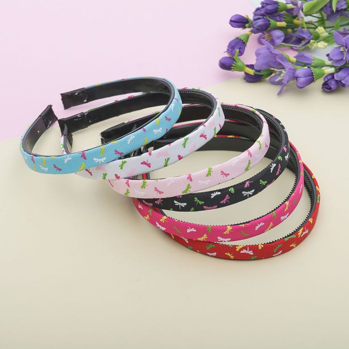 Ободок для волос "Молли" 1,2 см, стрекозы, микс