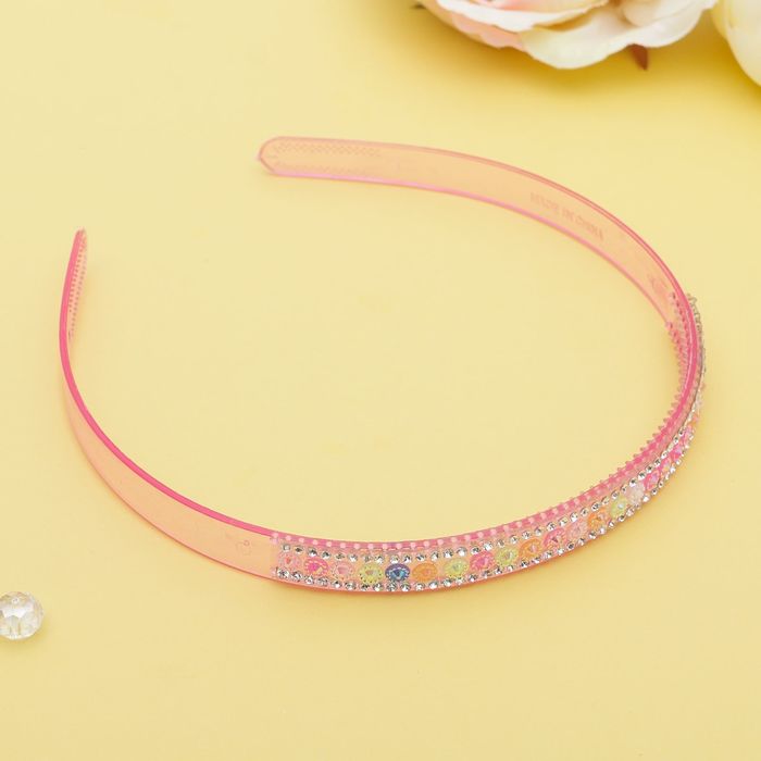 Ободок для волос "Гранд" 1,2 см, стразики, микс